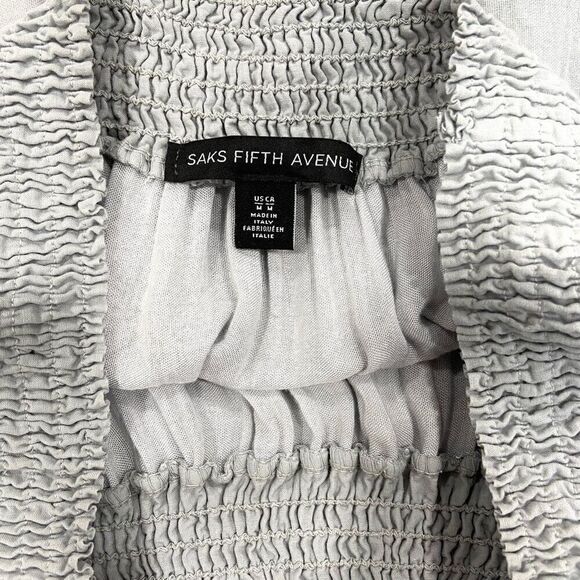 SAKS FIFTH AVE Italian Cotton Embroidered & Crocheted Top - Picture 8 of 10